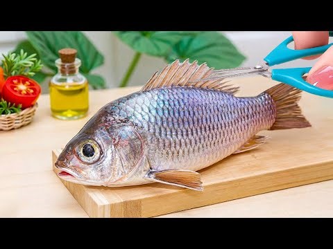 Tasty Miniature Oven Grilled Fish Recipe | Baked Tiny Fish in the Mini Kitchen - Mini Yummy