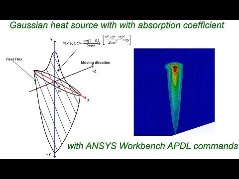 ANSYS TUTORIAL: 3D moving Gaussian heat source with absorption coefficient