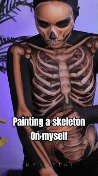 here's how I did my skeleton Halloween body paint 💀 #makeup #halloweenmakeup