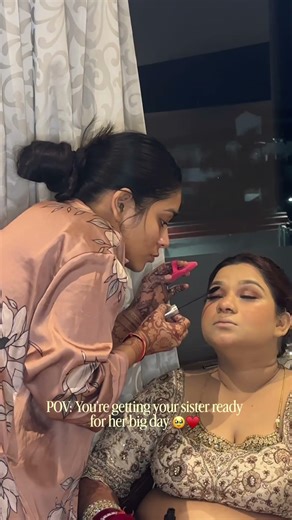 I did my sisters wedding makeup🥹♥️ #weddingmakeup #bridalmakeover #bridalmakeup #bridestory #bride