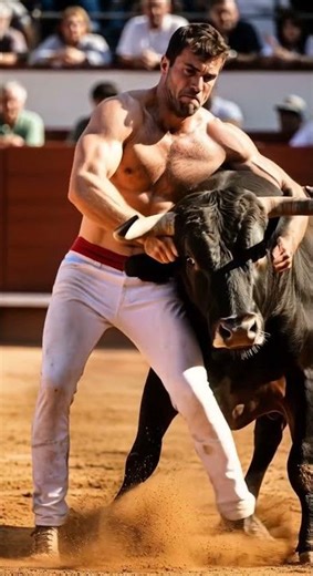 Man Defeats a BULL in Wrestling?! #wildshowdown #animalfight #bull #unbelievablemoments #wwefan