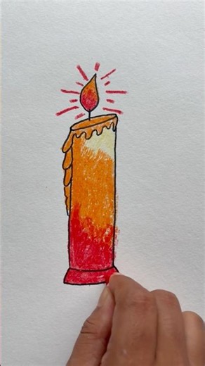 Candle Drawing with Crayons 🖍️ #drawing #artideas #crayons #kids #shorts