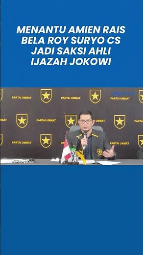 Menantu Amien Rais Bela Roy Suryo CS Jadi Saksi Ahli Ijazah Jokowi