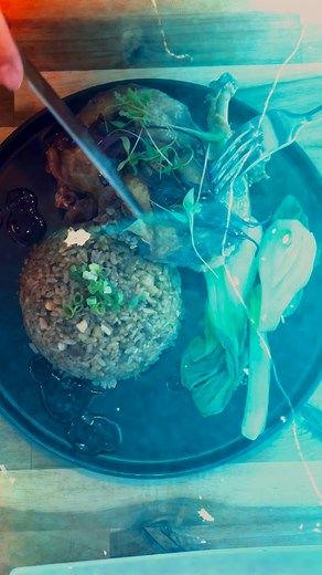 Duck game strong. Adobo fried rice and bok choy on the side — because basic isn’t on the menu. | Joey’s Kitchen Kahului at Balai Pata