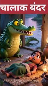 @Magic_light_animation_3.0. #onlyfunn #चालाकबंदर #मगरमच्छ #shorts #funnyvideo