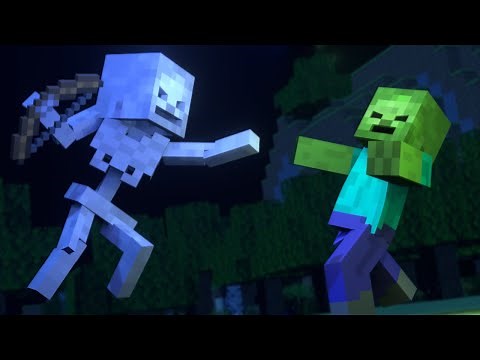 Zombie VS Skeleton (Minecraft animation)