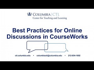 Discussions in CourseWorks | Contingency Planning: Teaching Online