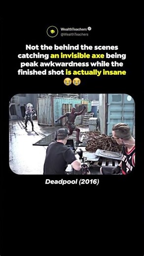 Deadpool's Awkward Invisible Axe Catch On Set
