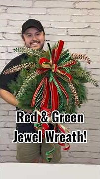 Let’s make a wreath using 5 ribbons and some jewels! ❤️💚 #reels #diy #decor #christmas #wreath