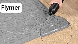 Flymer Cat Litter Mat,47x35in Extra Large Litter Mats Silicone,Waterproof Jumbo Washable Cats Litter Mat Litter Trapping Mat XXL(Grey)