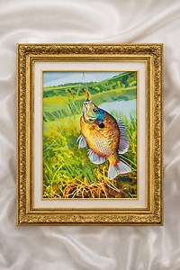 Fishing Printable Wall Art, Freshwater Fish Bluegill Catch Illustration, Outdoor Nature Decor, Digital Download - Etsy