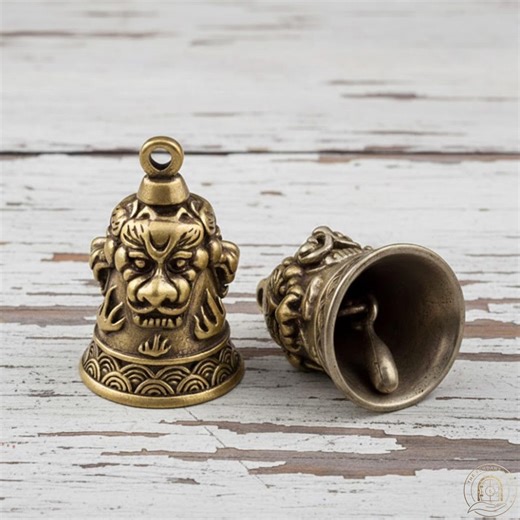 Three Lion Copper Bell Brass Feng Shui Bell Car Keychain Pendant Small Charm Vintage Style Protective Accessory for Luck Strength Cultural - Etsy
