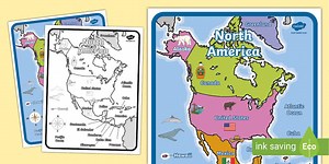 North America Map With Words and Pictures