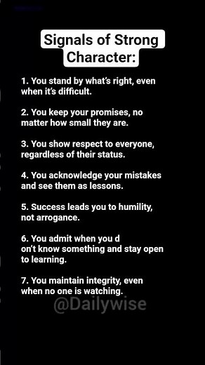 #StrongCharacter#Integrity#PersonalGrowth#SelfImprovement#LifeLessons#MoralValues#GrowthMindset
