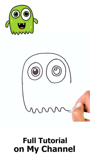Cute Monster Drawing Tutorial 🖍️ Super Easy #shorts