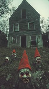 It's been nice Gnome-ing you... #creepy #horror #nightmare #cryptid #demonic #darkcomedy #scarysaladnetwork | Scary Salad