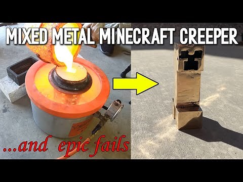 Mixed Metal Minecraft Creeper Casting (And Epic Fails) - Lost PLA Casting