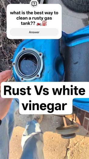 Motorcycle rusty gas tank vs White vinegar. It actually works really well.