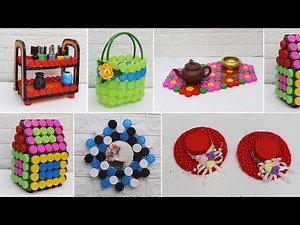 Waste plastic bottle caps craft ideas | Craft ideas using bottle caps