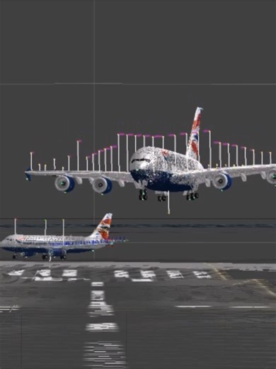 #Airbus #A380 Cross Wind Take-off and Landing #Flight #Simulation #OpenGL #C