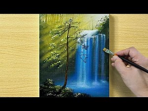 Waterfall Painting / Acrylic Painting / STEP by STEP