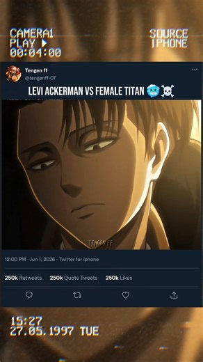 Levi ackerman vs female titan 🥶☠️