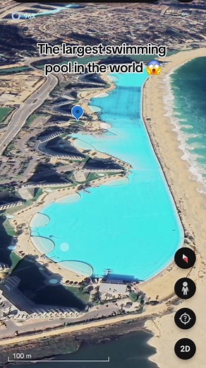 Exploring the World's Largest Swimming Pool on Google Earth
