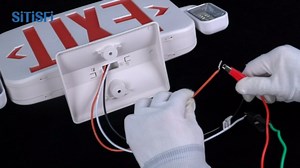 SASELUX LED Emergency Exit Sign Light Red Letters Adjustable Heads Backup Battery Plastic UL 924