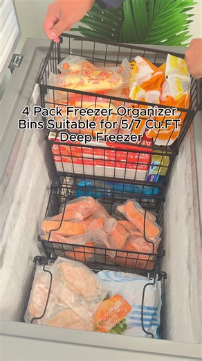Just organized our freezer with these wire baskets that we found on Amazon. So happy with the results. I don’t know why we waited this long to organize all our freezer meats/food… haha but glad it’s done.#freezerorganizerbins #kitchenhacks