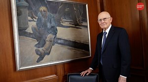When President Dallin H. Oaks , first counselor in the First Presidency, was serving as president of Brigham Young University (1971-80), there was a painting in the school’s collection that he says “spoke to my heart.” “Forgotten Man” by Maynard Dixon depicts a man down on his luck and sitting on the ground as others walk around him. “And yet, you see the sun shining on his head,” President Oaks said in a Church News video titled “The Forgotten Man.” “His Heavenly Father knows he's there.” Presi