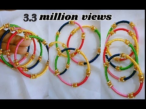Thin bangle set - Making with silk thread | jewellery tutorials