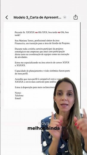Modelo de Carta de Apresentação para quem está em Transição de Carreira #shorts