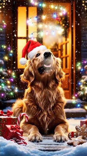 dog in santa costume