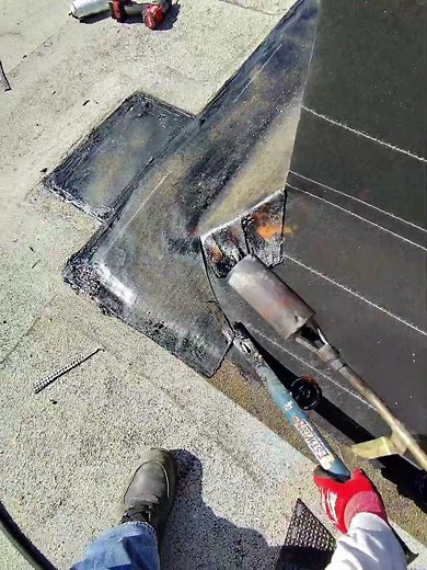 How to Torchdown roofing materials BUR Installed to A/C Curb