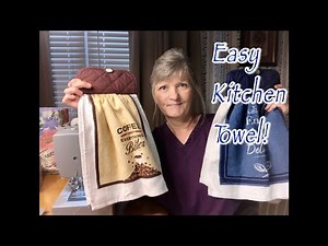Hanging Tea Towel-Fast & Easy Dish Towel For Beginners (Dollar Store DIY Sewing Project)