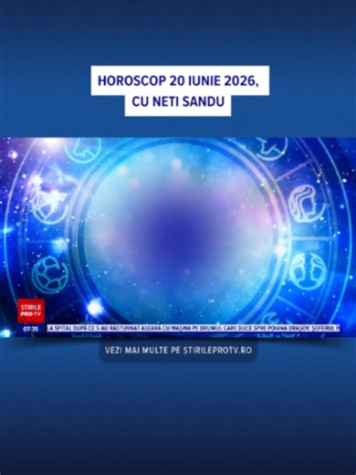 Horoscop 20 iunie 2026, prezentat de Neti Sandu la Știrile PRO TV. O zi cu chef de viață. Suntem dispuși să facem și treabă, să ieșim și la plimbare, la distracție, ca să ne relaxăm după o săptămână încărcată. #stirileprotv #protv #horoscop #netisandu