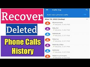 How To Recover Deleted Phone Calls History | Restore Phone Call Logs History