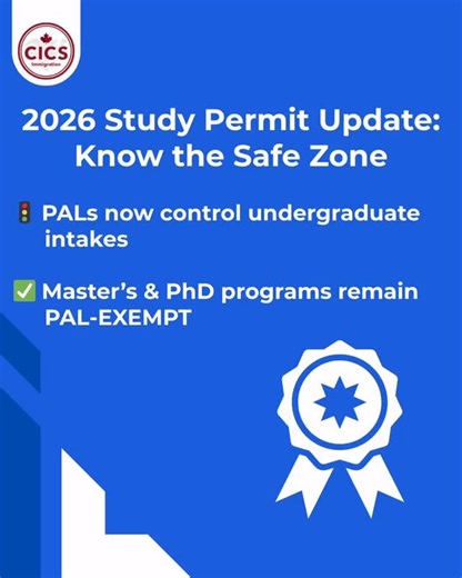 🎓 2026 Study Permit Reality Check: Program Level Matters Canada’s study permit framework has entered a more controlled phase in 2026. With Provincial Attestation Letters (PALs) now regulating undergraduate intakes, capacity is being carefully managed to balance education demand with housing and infrastructure pressures. At the same time, Master’s and PhD programs remain PAL-exempt, reinforcing Canada’s focus on attracting advanced, research-driven talent. The key distinction for students planni