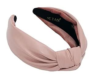 Amazon.com : YETASI Leather Headbands for Women Pink Trendy Head bands for Women's Hair Knotted Headband is a Top Knot Womens Headbands Girl Fashion Designer : Beauty & Personal Care