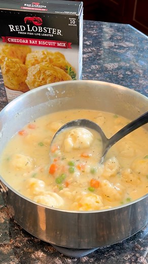 111K views · 2.3K reactions | I used a box of red lobster cheddar bay biscuits to make the dumplings in this easy chicken and dumplings recipe. Find the full printable recipe here: https://www.amandaseasyrecipes.com/chicken-and-dumplings-made-with-cheddar-bay-biscuits/ | The Wholesome Dish | Facebook