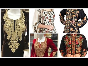 Pure woolen kashmiri tilla embroidered ladies suit design|kashmiri phirans|| kasmiri karhayi pattern