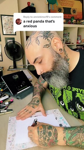 Anxious Red Panda Doodle Timelapse Art