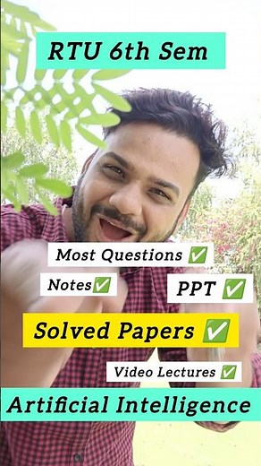 RTU 6th sem AI Important Questions & Solved Papers ✅ | RTU EXAM