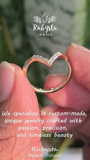 V-Shaped Moissanite Wedding Band ✨ Elegant Chevron Gold Ring