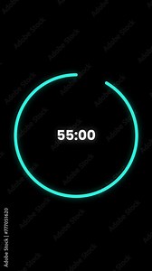 interval timer box one - minute the final countdown | white numbers, circle control on the dark background | vertica format | 4k video resolution
