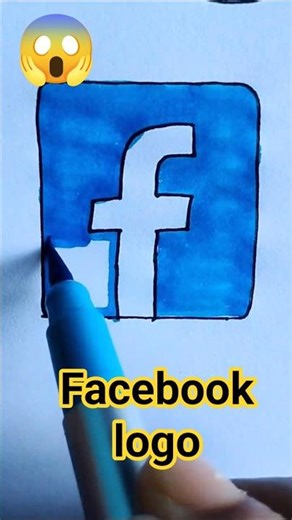 Easy Facebook Logo Drawing For Kids | Sohojei facebook logo Kivabe Akbo #art #shorts #tranding