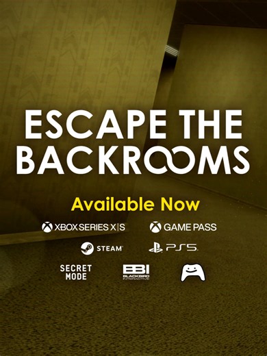 no-clipping, now on console. Escape the Backrooms is available today on Xbox Series X|S, PS5, and PC, now with cross-platform matchmaking! #EscapeTheBackrooms #Backrooms