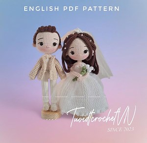 Crochet Wedding Couple Pattern: Bride & Groom Amigurumi (PDF in English), Bundle 2 in 1 - Etsy