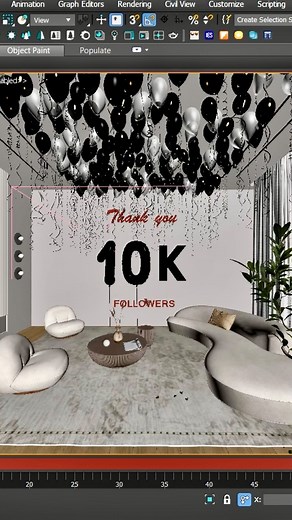 Ghina Anadani on Instagram‎: "Thank you 10K followers 💐💓 ‏Software used: 3dmax _ vray 5 _ ps ‏#10k #intirior #intirordesign #decor #tipsandtricks #homedecoration #thankyou #reels #explore#3dsmaxvray"‎