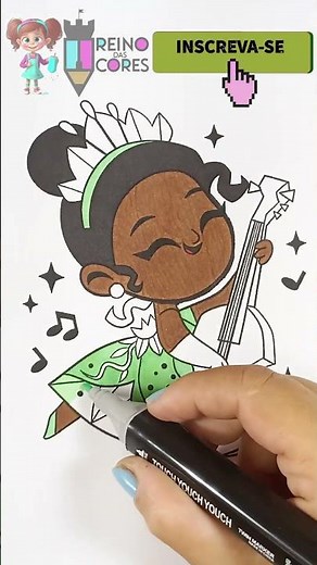 Colorindo as princesas da Disney | Princesa Tiana | DRAWING OF PRINCESS TIANA. 🎨